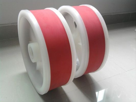 Roda de nylon revestida de borracha com alta capacidade de carga e absorção de choques