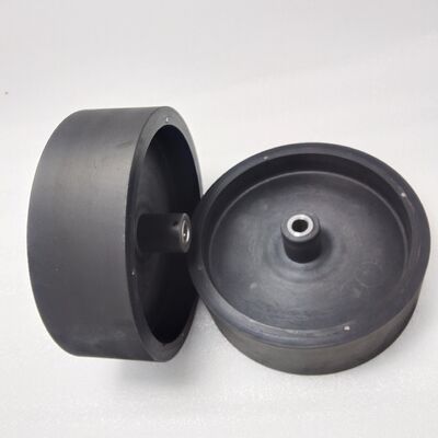Borracha de poliuretano com peso leve, núcleo de plástico, roda de rolos elastomérica, adequada para lançamento de bolas de ténis