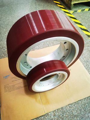 Alta capacidade de carga Roda motriz personalizada de AGV com rolamento de esferas e diâmetro personalizado