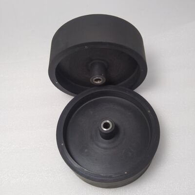 Borracha de poliuretano com peso leve, núcleo de plástico, roda de rolos elastomérica, adequada para lançamento de bolas de ténis